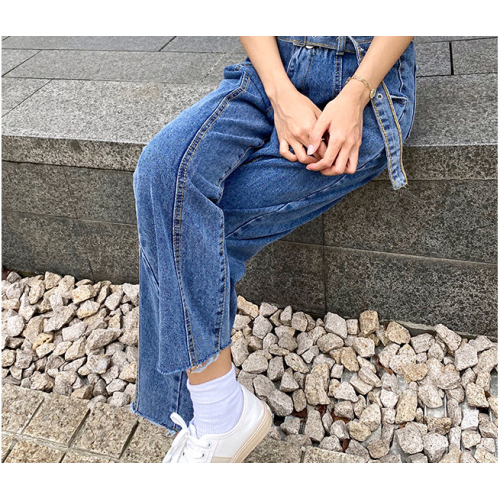 New Mid seam stitching blue jeans for women